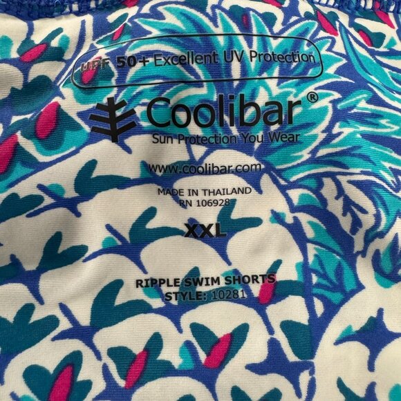 Coolibar Ripple Swim Shorts Womens 2XL Pineapple Print UPF 50+ NWT SS-2053 - Picture 9 of 11